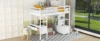 Twin Size Loft Bed with Built-in Desk with Two Drawers, and Storage Shelves and Drawers,White 5