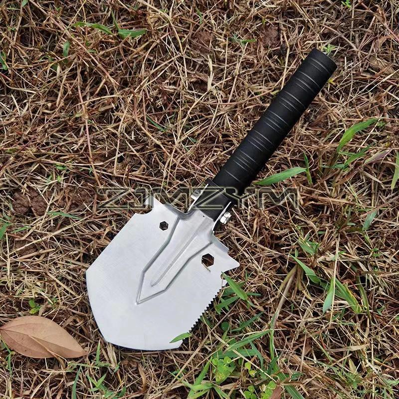Outdoor Foldable Shovel Survival Supplies, Camping Mini Shovel Tactical Shovel Emergency Garden Tool With Compass 4