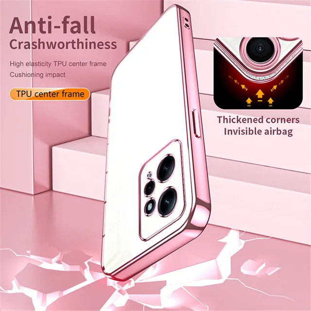 Funda enchapada transparente de lujo para Xiaomi Redmi Note 13, 12 Pro Plus, Note12pro, 5g, 12s, 11, 10, 9, 8T, 7 Pro, 12C, 13C, cubierta de silicona - Image 6