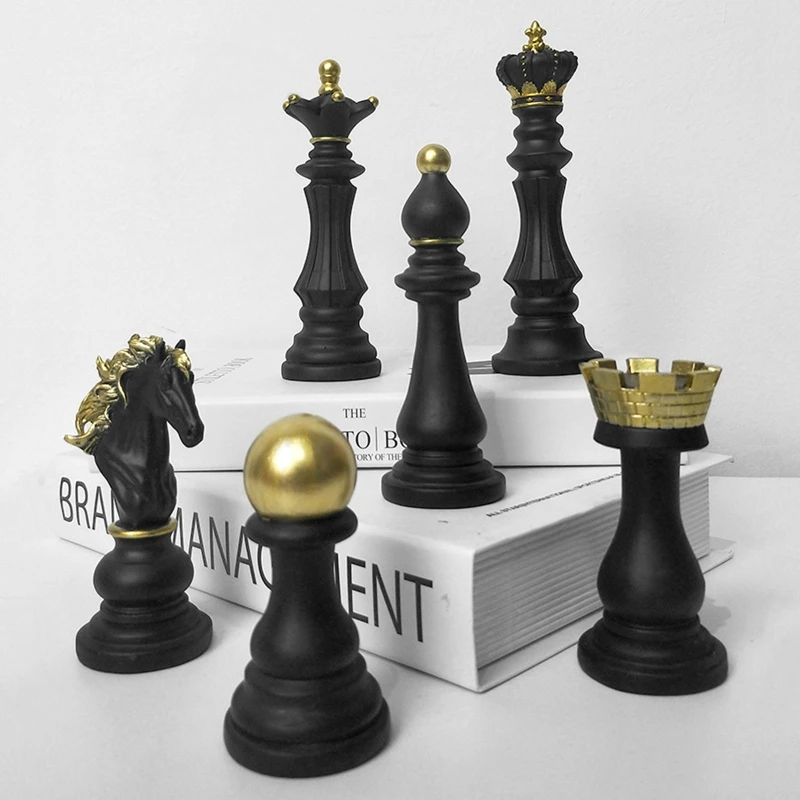 Resin Chess Pieces Board Games Accessories International Chess Figurines Statue Retro Home Decor Chessmen Sculpture Ornaments board game table games chess pieces and board chess pieces