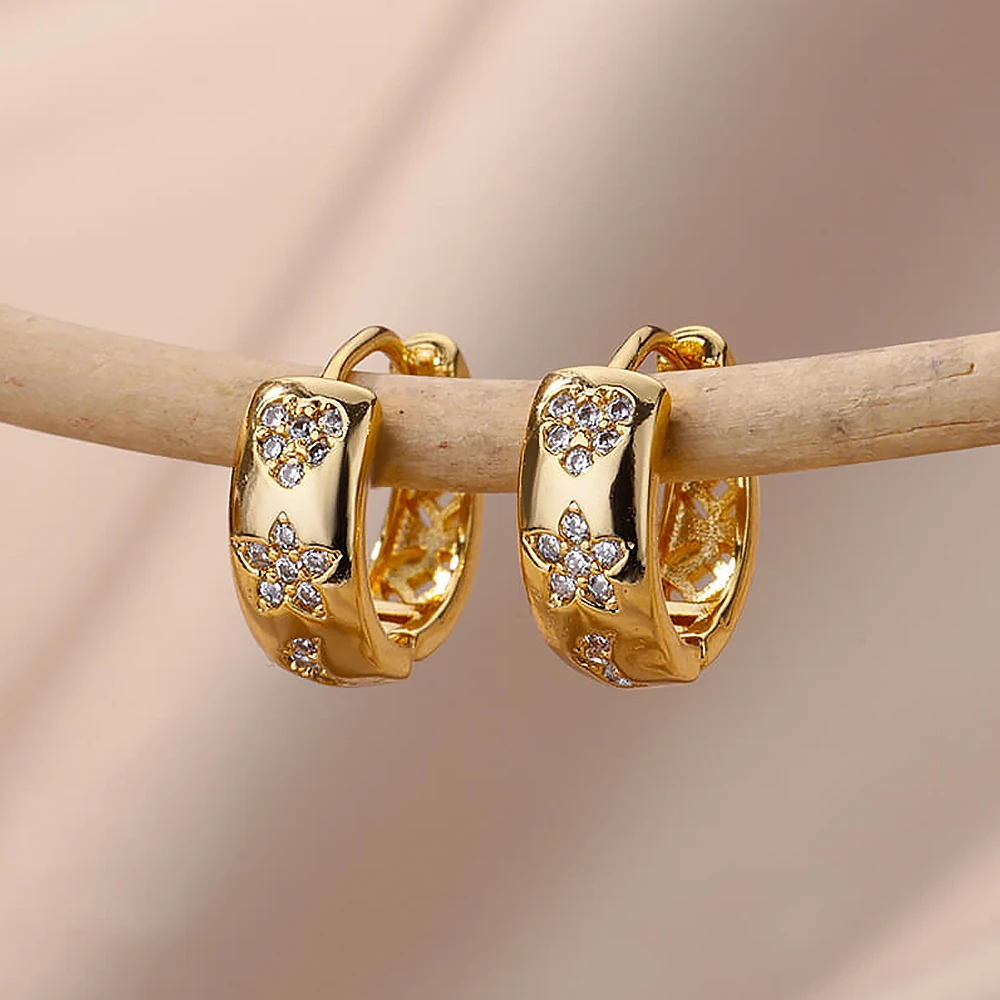 Argolas estrela e coração para mulher e menina joias de luxo_voghion.com