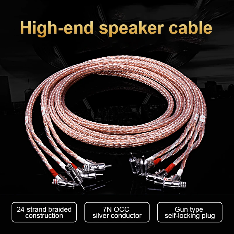 SpeakerCableHighend7NOCCSilverPlated12AChifiGunBananaPlug