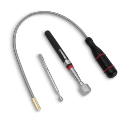 Flexible Telescopic Magnetic Pickup Tool with Pocket Clip for Retrieving Small Metal Parts (Kit 3pcs)