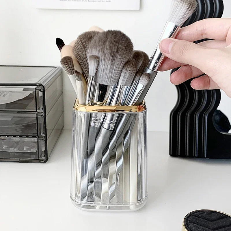 Luxury Makeup Organizers Desktop Cosmetic Brush Storage Box Office Pen Case Make Up Brushes Organizer Lipstick Sundries Holder- 6