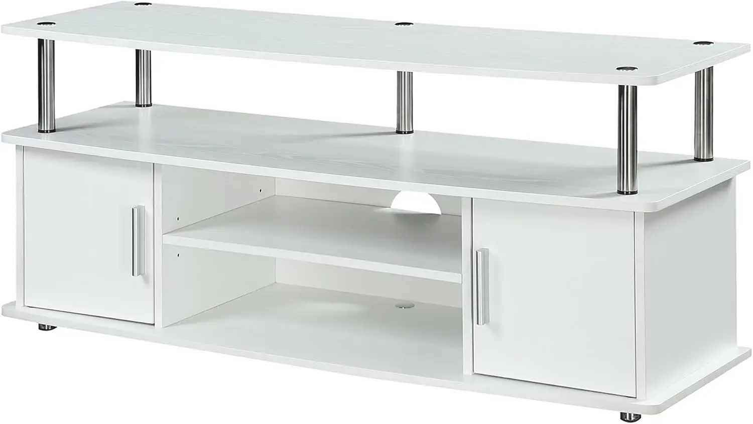 Designs2Go Monterey Stand. Entertainment Center. Storage Cabinets & Shelves. Modern TV Console. 47.25". White.