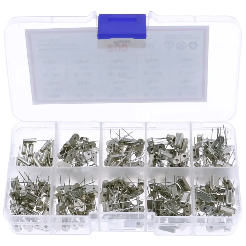 200pcs 10Values HC-49S Quartz Resonator DIP Oscillator Assorted Kit 4MHz 6MHz 8MHz 12MHz 16MHz 24MHz 25MHz 48MHz 2Pin