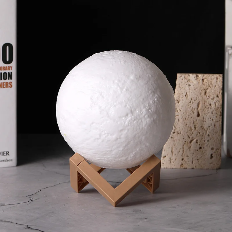 15cm 18cm 3D Moon Lamp DIY Planet Lamp Moon Ball, Luminous Battery Model with Stand, Gifts for Girls Boys Women Men