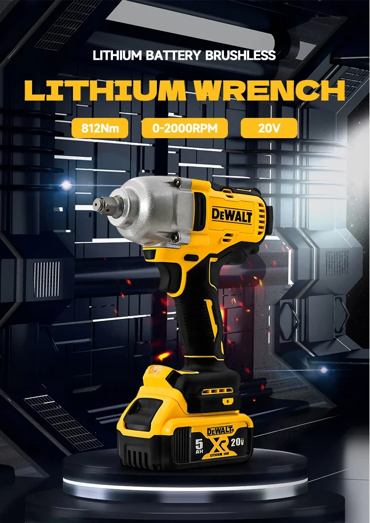 Description Picture 2 of itemDewalt DCF892 812N.m Brushless Electric Wrench 1/2 Inch Cordless Impact Driver High Torque Three Speed Auto Repair Power Tools