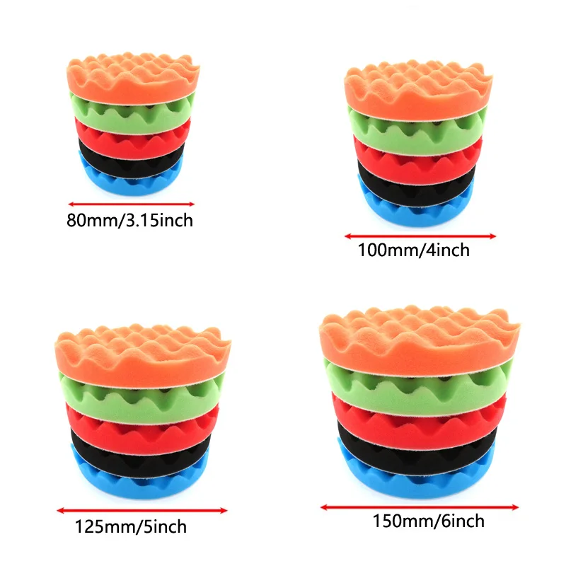 Car Polishing Pads Polishing Pads Sanding Pads Polishing Kit Polishing Back Plate 5PCS Sponge Polishing Pad 3/4/5/6 Inch Backing Plate Compound Pad Kit For Car Polisher Compounding Waxing Sanding