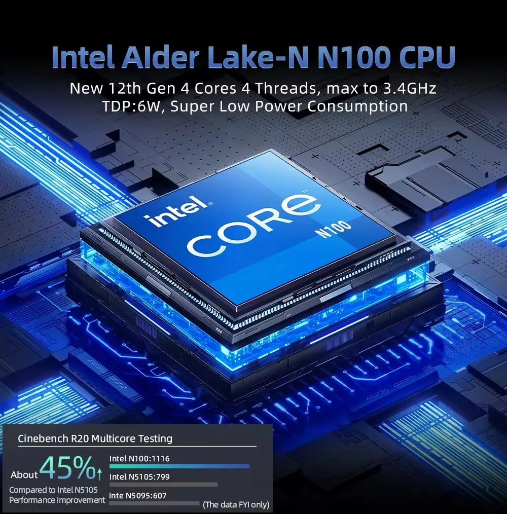 ZXIPC Mini PC Intel N100 4Cores 4Threads 4800Mhz DDR4 DDR5 WiFi 6 BT5.2 16GB 512GB Desktop Gaming Computer Mini PC Gamer  미니pc 4
