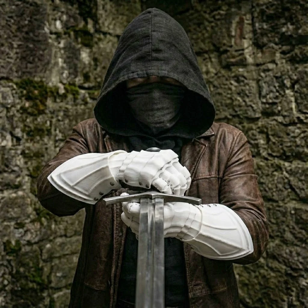 Knight 3D Printing Mechanical Long Gloves Armor Cyberpunk Cosplay Prop Handsome Gothic Retro Style Guards