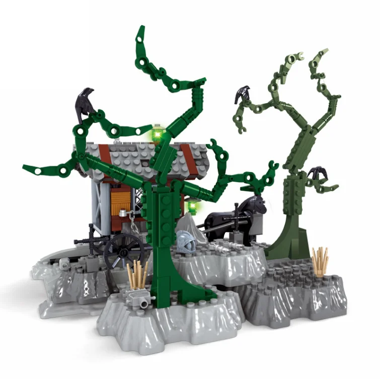

AUSINI Building Blocks Halloween Haunted House Carriage City Construction Model Toys for Boys DIY Creator Children Plaything Toy