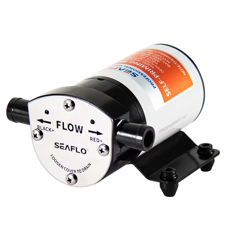 ปั๊มน้ำท้องเรือแบบดูดเอง 8 แกลลอนต่อนาที 30 ลิตรต่อนาที ใบพัดแบบยืดหยุ่น 12 โวลต์ ระบายน้ำอัตโนมัติ สำหรับเรือเดินทะเล เรือยอชท์ ระบบหมุนเวียนน้ำ 1
