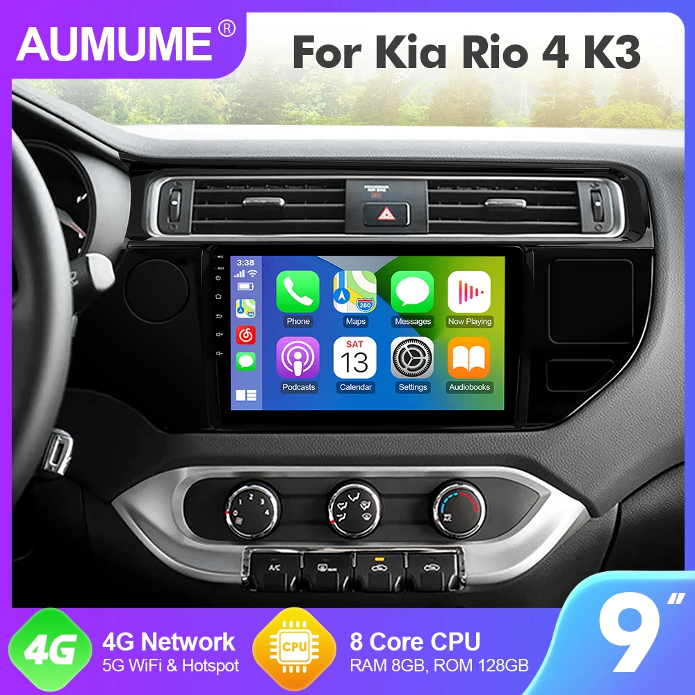 

9 дюймов Android 10 автомобильное радио для Kia Rio 4 K3 2012-2017 автомобильный мультимедийный плеер Carplay 8 Core WIFI Авторадио