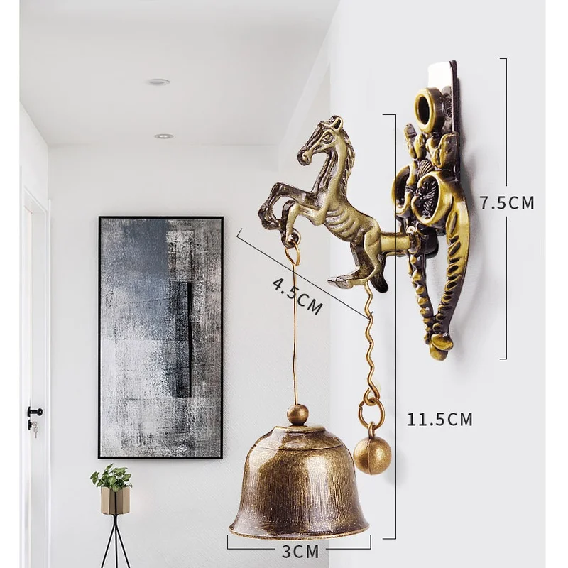 Brass Bell Vintage Doorbell Wall Hanging Bell Sopraporta - Wind Chimes &  Hanging Decorations - AliExpress