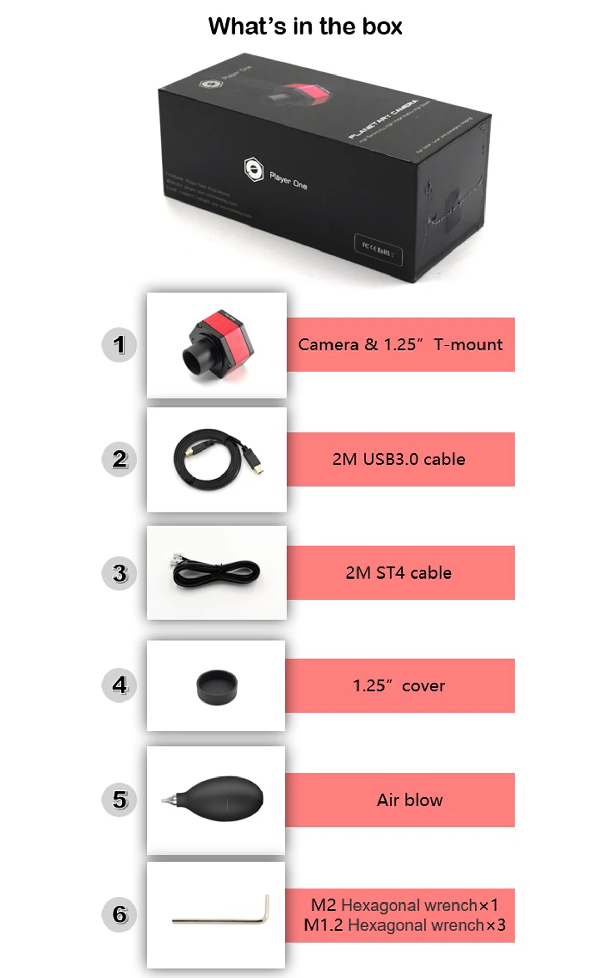 Play One Neptune-C II USB3.0 Color Astronomy Camera IMX464 for Planetary Solar Lunar imaging/Guiding High Speed USB3.0