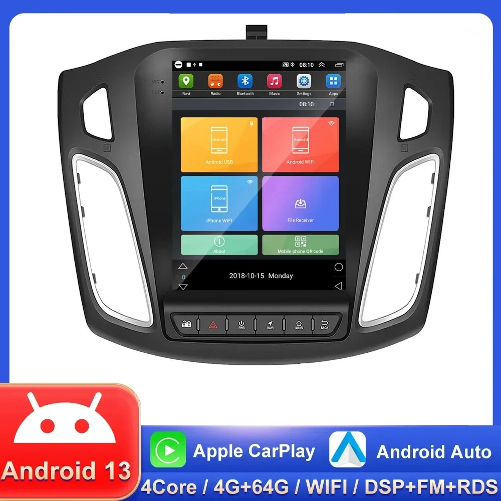 

Android 13 Car Stereo Radio Multimedia Video Player For Ford Focus 3 Mk 3 2011 - 2019 GPS Navigation Carplay Head Unit 8G 256G