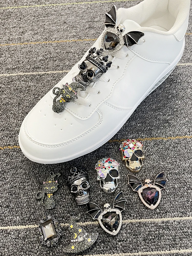 PunkBlackJewelryShoelacesCharmsForSneakersWomenShoeLaceClipsDecorationsDiyBuckle