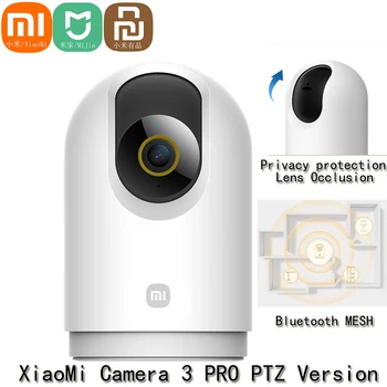 샤오미 미지아 스마트 360 ° 카메라 3 프로 PTZ 초현미경 풀 컬러 HDR 2.4/5GHz 메쉬 게이트웨이 AI 인간 애완 동물 아기 울음 감지