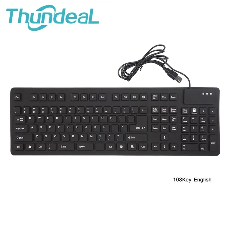 85 Keys Silicon English Russian Keyboard Tablet Desktop Pad PC Tablet Waterproof USB Wired Gamer Office Russian Keyboard