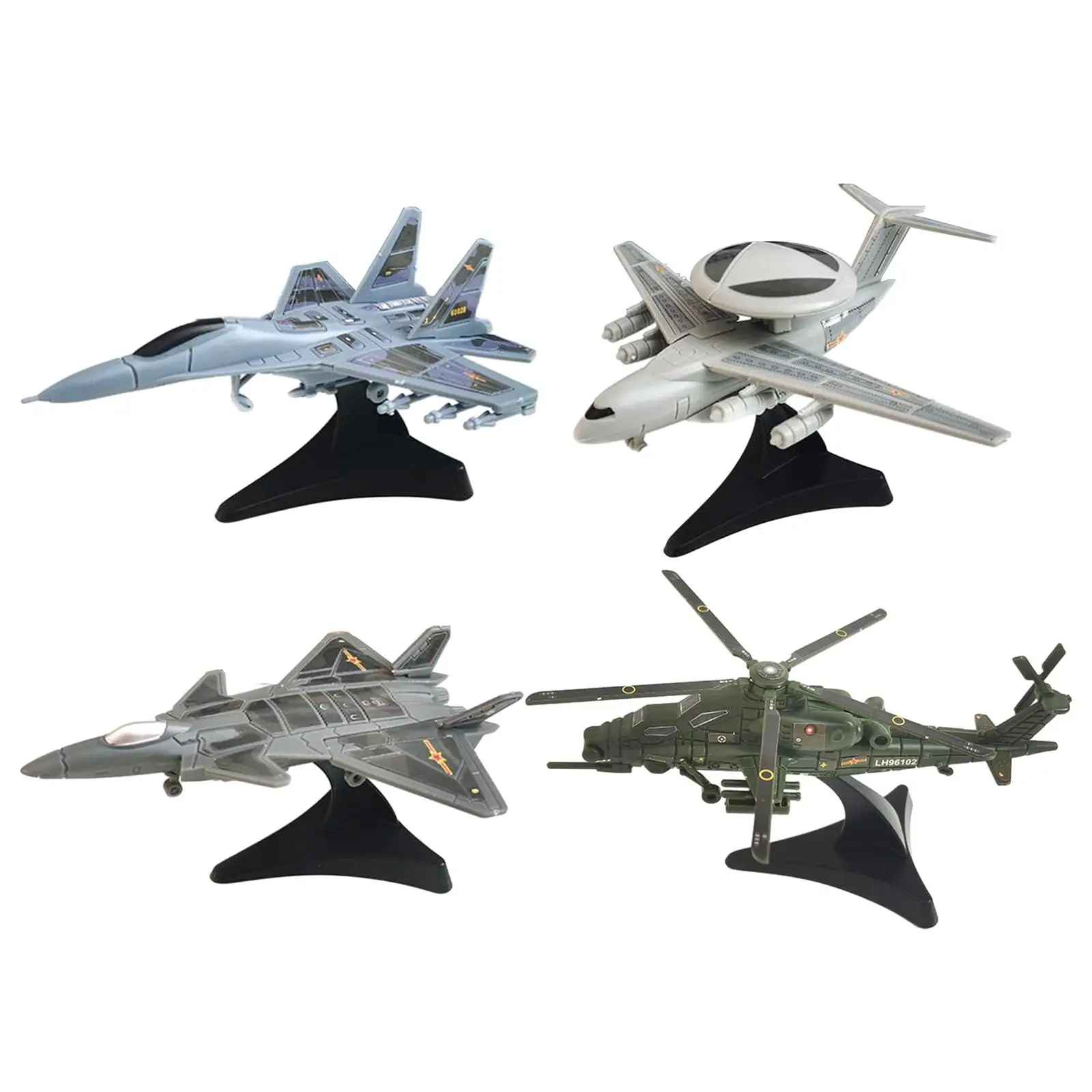 4 Pieces Miniature Airplane Toys DIY Assemble Tabletop Decor Plane Model Kits to Build for Boy Children Kids Girls Adults