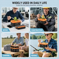 Boîte à lunch chauffante sans fil portable Gison 1,5 L, 18000 mAh, affichage LED, 60 W, chauffe-aliments pour le travail, les voyages et la voiture 5