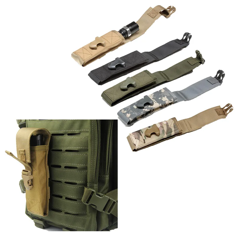 

Tactical Molle Flashlight Pouch LED Torch Holster Military Waist Pack Outdoor Camping Hunting Accessories Pack EDC Tool Bag