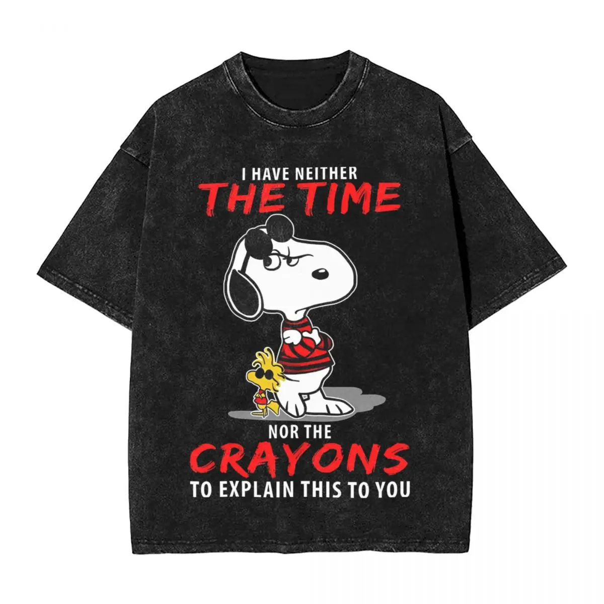thumbnail image 1 of Camiseta lavada vintage Charlie Brown y Snoopy, camisetas sencillas, camiseta hippie para hombre, camisetas casuales básicas Y2K de verano, 1 of 5