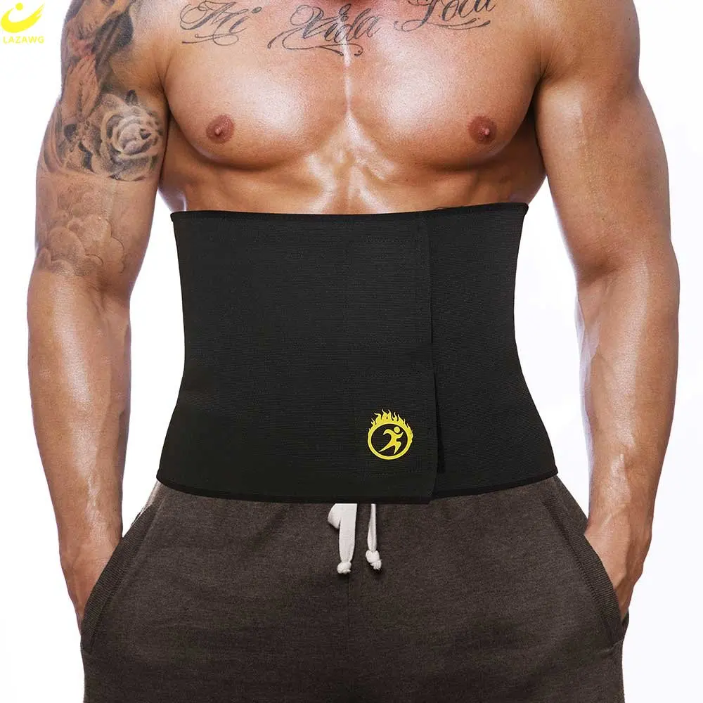 LAZAWG Waist Trainer for Men Weight Loss Waist Cincher Trimmer Belly Control Belt Slimming Wrap Body Shaper Girdle Sport Gym