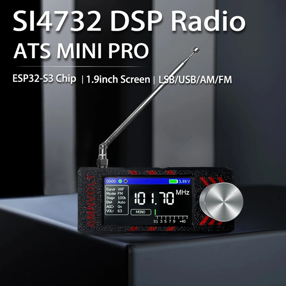 Mini SI4732 DSP Radio Full Band Mini Receiver with Antenna Portable Radio Gifts for Seniors Elderly