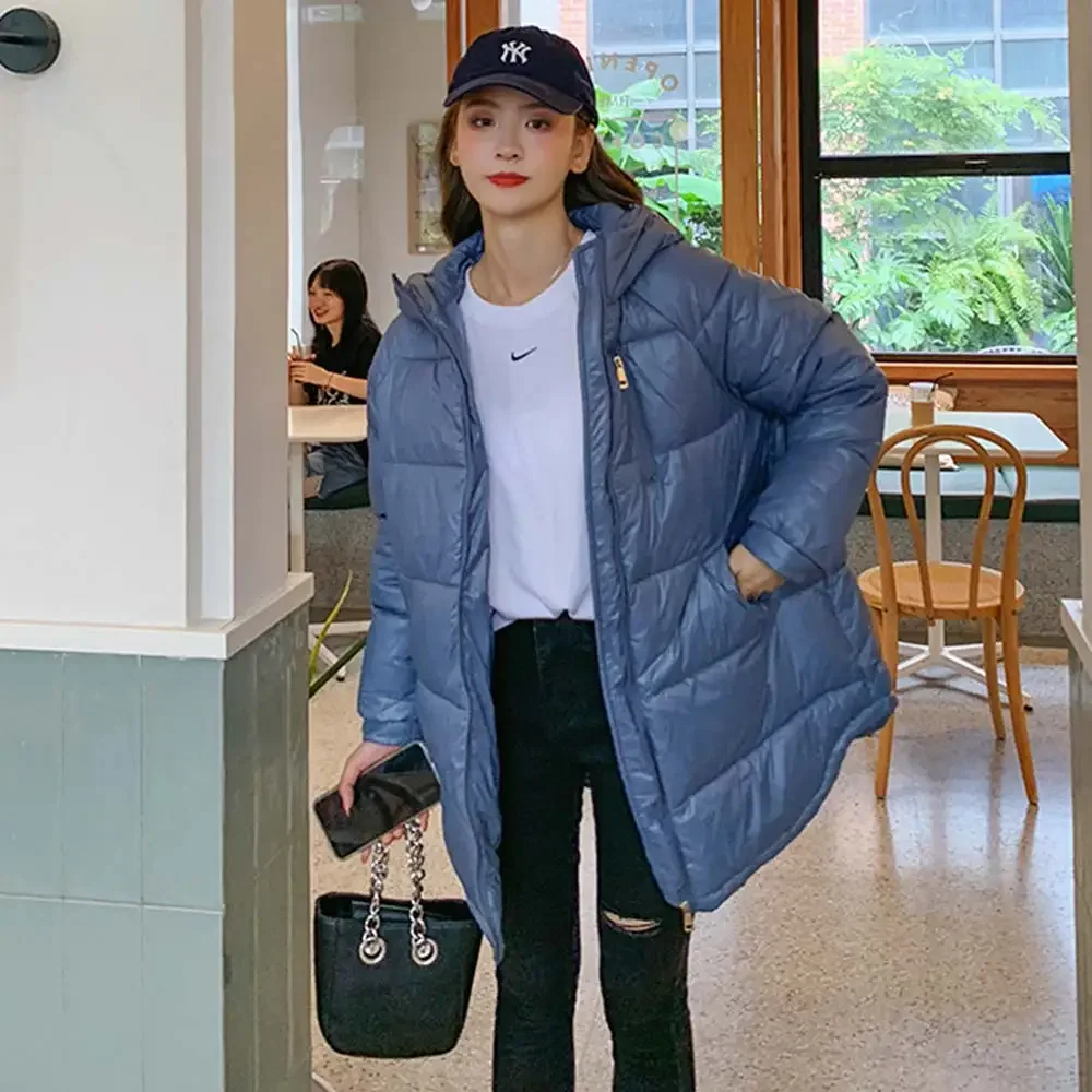 New Women Warm Thick Cotton Down Jacket Coat Winter Solid Jacket Long Hooded Parka Female Casual Long Winter Coat Women Clothing