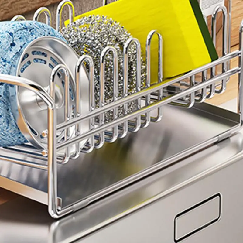 

Dish Drying Rack Space-Saving Dish Rack Stainless Kitchen Organizer Dish Drying Rack Kitchen Utensils Drainer Rack With Drain
