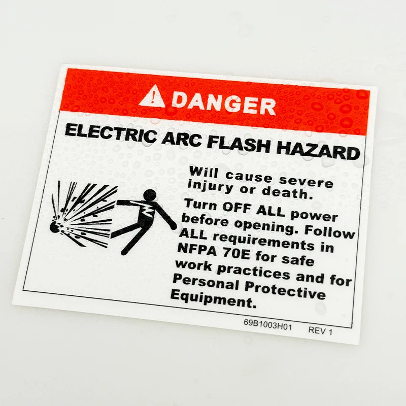 맞춤형 야외 방수 PVC 경고 주의 표시 스티커 개인용 내구성 강한 접착 라벨