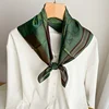 2025 New Green Print Square Scarf Simulated Silk Thin Satin Neck Scarf Elegant Ladies Professional Decorative Small Scarf 4