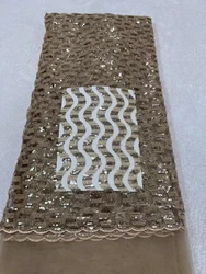 Nigerian Handmade Beads Lace Fabric 2023 High Quality Sequins Beaded Embroidery African French Lace Fabric For Dress JY