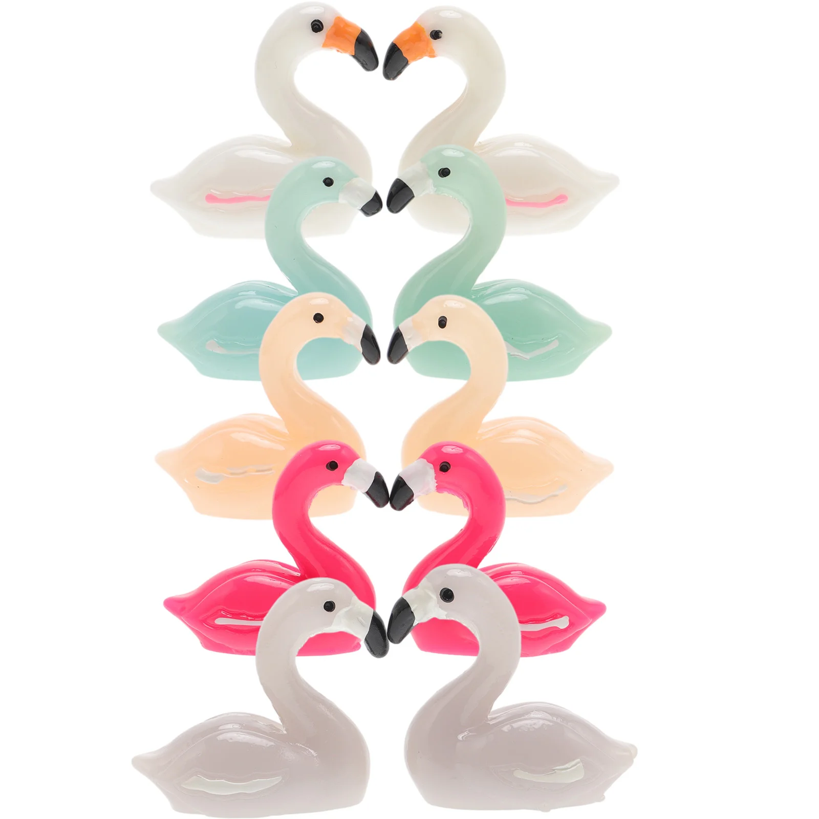 

10 Pcs Garden Decor Toy Micro Landscape Decorative Pot Tiny Figurines Flamingo Cupcake Topper Small Animal Toys Miniatures
