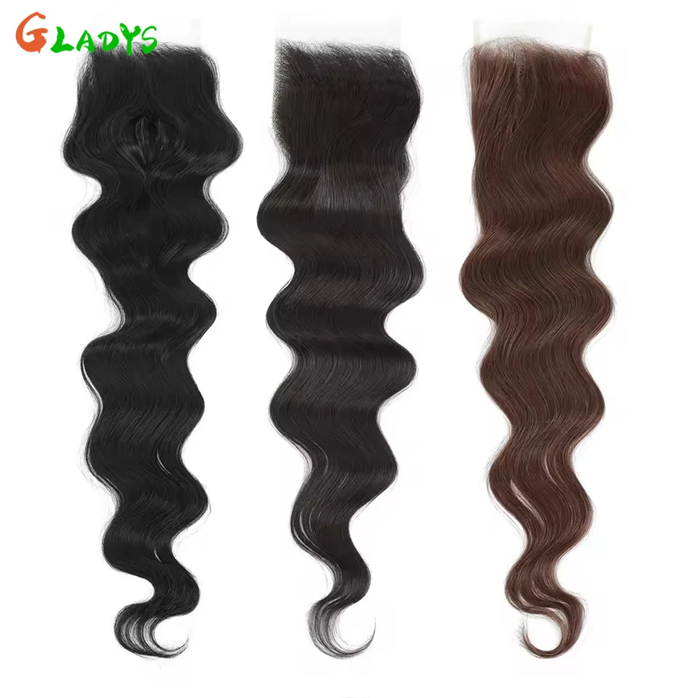 Gladys Body Wave Closure 22Inches Blond 613 Brazilian Gray Piano Highlight Hair Deep Body 4X4 Lace Closure With Baby Hair