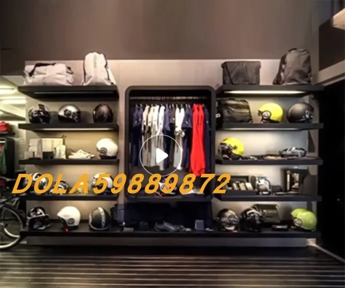 Outdoor Bike Shop Equipment Display Rack Motorcycle Helmet Bicycle Safety Hat Storage Shelf Motorcycle Gear Accessories