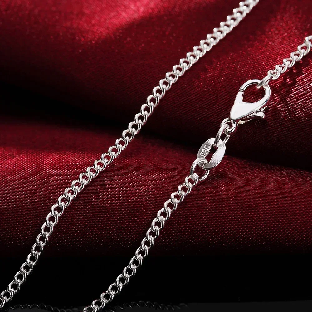 Hot 925 Sterling Silver 2MM String Chain Necklace For Women Men 16-30 Inches High Quality Popular Party Brands Jewelrys Gifts