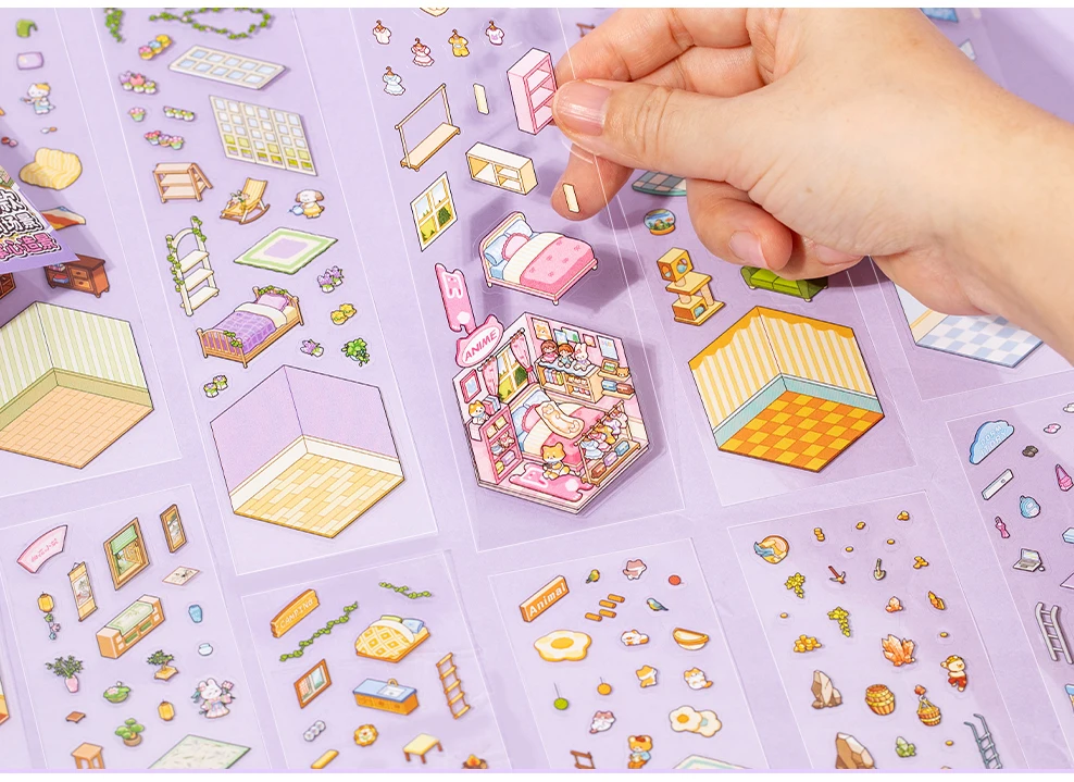 Kawaii Hütte Krise 3D Traum Blume Haus Landschaft Aufkleber Buch DIY Tasche Hütte Szene Weihnachtsgeschenke ﻿ ﻿ – Detail 17