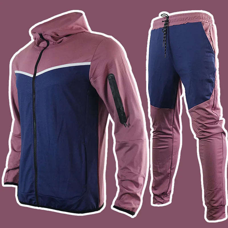 Men's Track Suits Spring Autumn Cotton Tech Sweatsuit Jogging Suit Fitness Sport Sweatpants And Hoodie Set