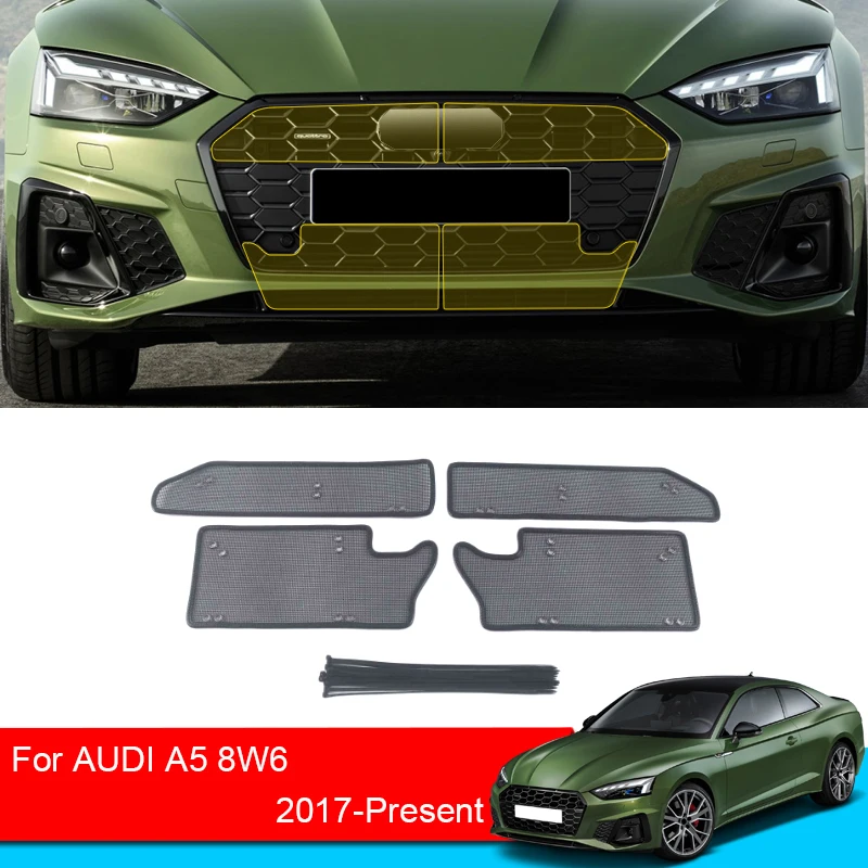 

Car Insect-proof Air Inlet Protection Cover Airin Insert Net Vent Racing Grill Filter For AUDI A5 8W6 2017-2025 Auto Accessories