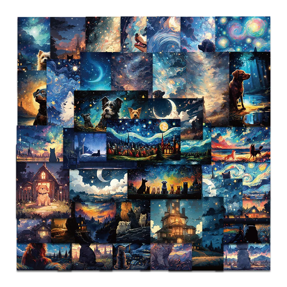 

10/30/50PCS Cartoon Romantic Vast Starry Sky Sticker Graffiti iPad Luggage Helmet Guitar DIY Scrapbook Toy Decoration Wholesale