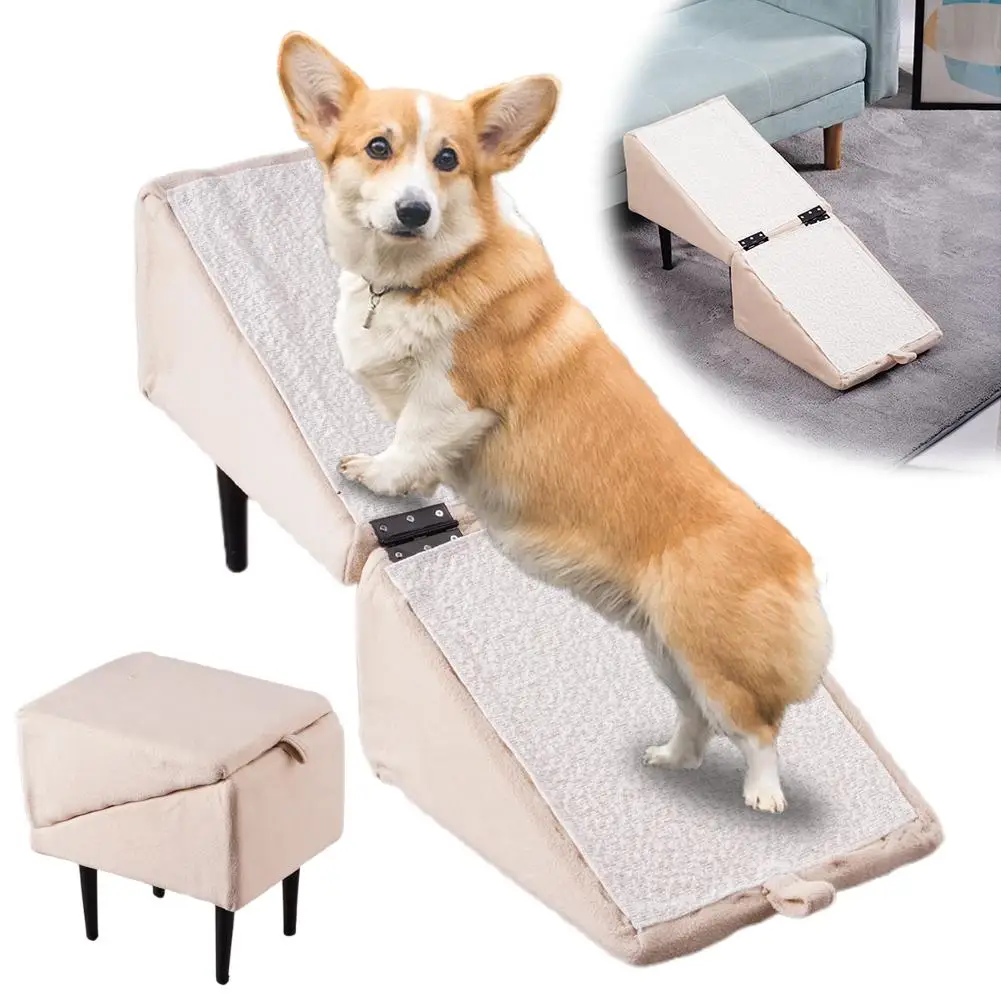 Wooden Pet Staircase Safety Ramp Footstool For Dogs Cats
