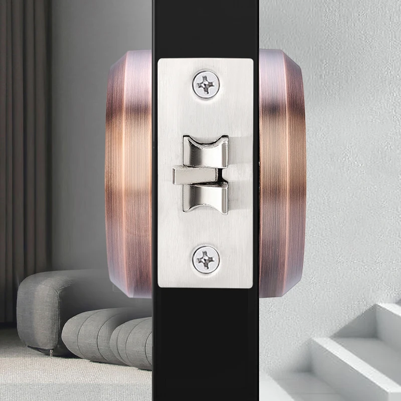 Hidden Door Handle Lock Invisible Recessed Single Side Pull Ring Stainless Steel Door Lock door lock