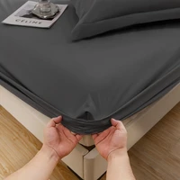 1PC waterproof soft skin frosting solid color bed cap dust cover Mattress cover sheet (pillow case and pillow core not included) 3