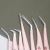 6 Types False Eyelash Tweezers Stainless Steel Anti-static Pincet Curved Strip 3D Lashes Extension Tweezer Makeup Tools 4