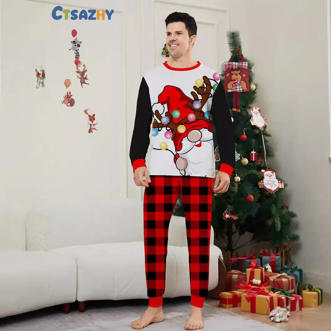 European and American family Christmas parent-child clothing, 2025 new autumn and winter cartoon round-neck family vacation set - Image 3
