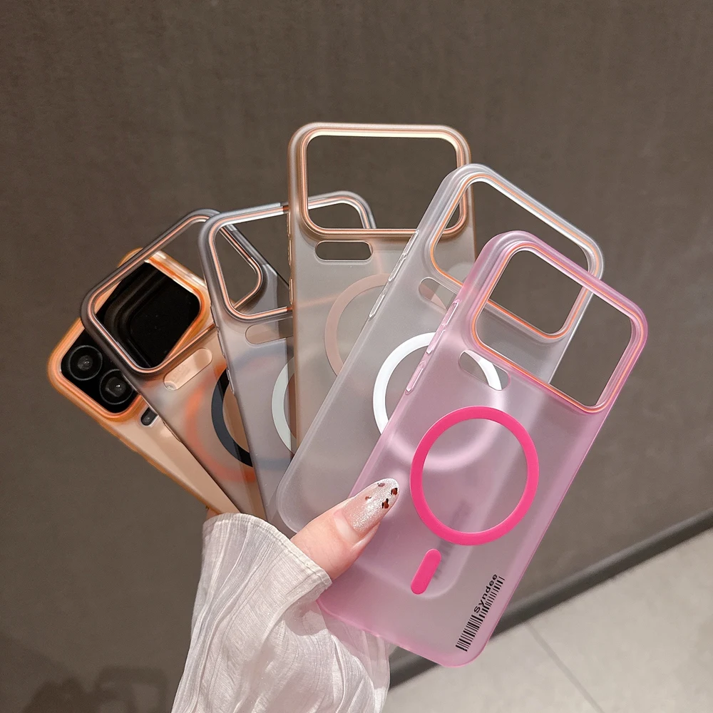 Ultra Thin Transparent Magsafe Phone Case with Smooth Skin Hard PC Magnetic Cover