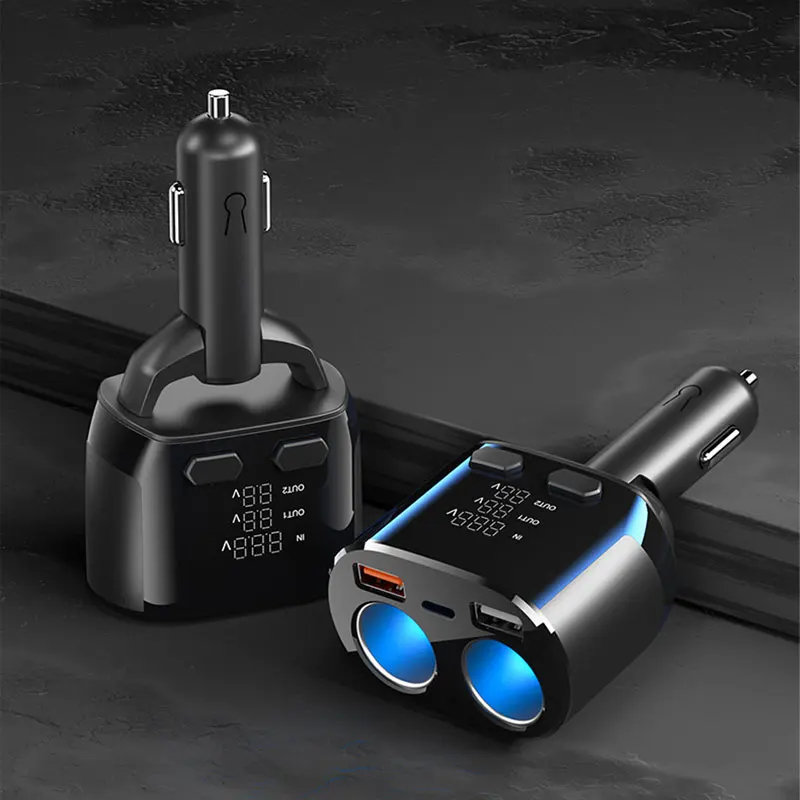 차량용 듀얼 USB 어댑터, 65W PD 고속 충전기, 자동차 담배 라이터 소켓 분배기, 아이폰 화웨이용 자동 C 타입 고속 충전